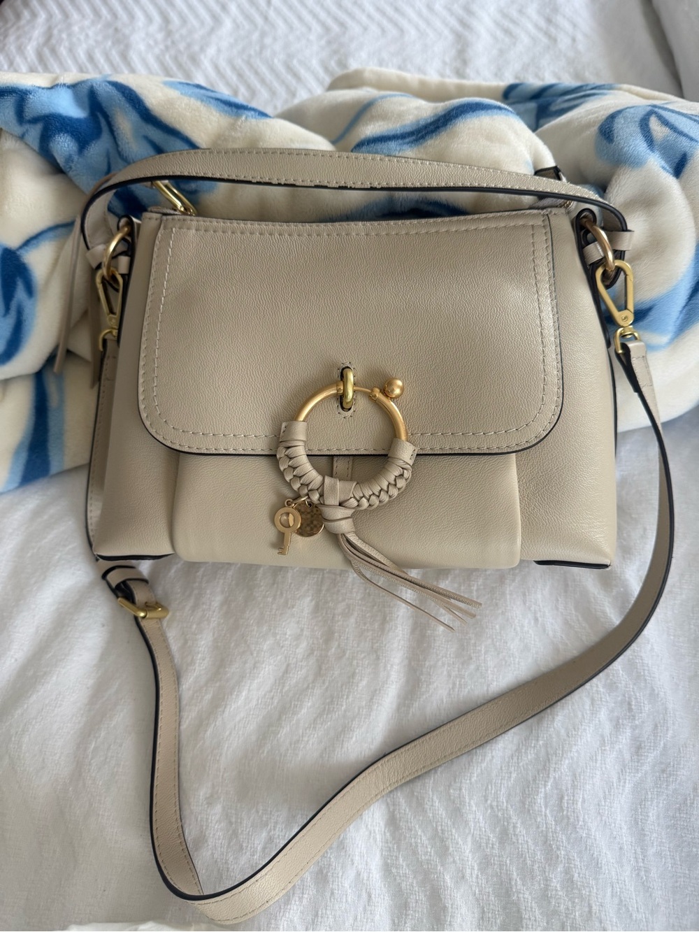 See By Chloe Beige Leather Crossbody Bag